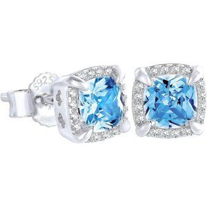 14K White Gold Stud Earrings, Iced Out Earrings Men Trendy